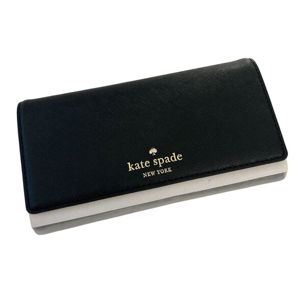 NWT Kate Spade New York Nika Cedar Street Black Wallet saffiano leather NEW - Picture 1 of 7